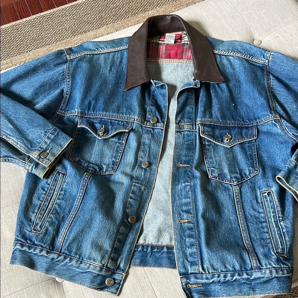 RARE Vintage 90s Marlboro Trucker Jean Jacket